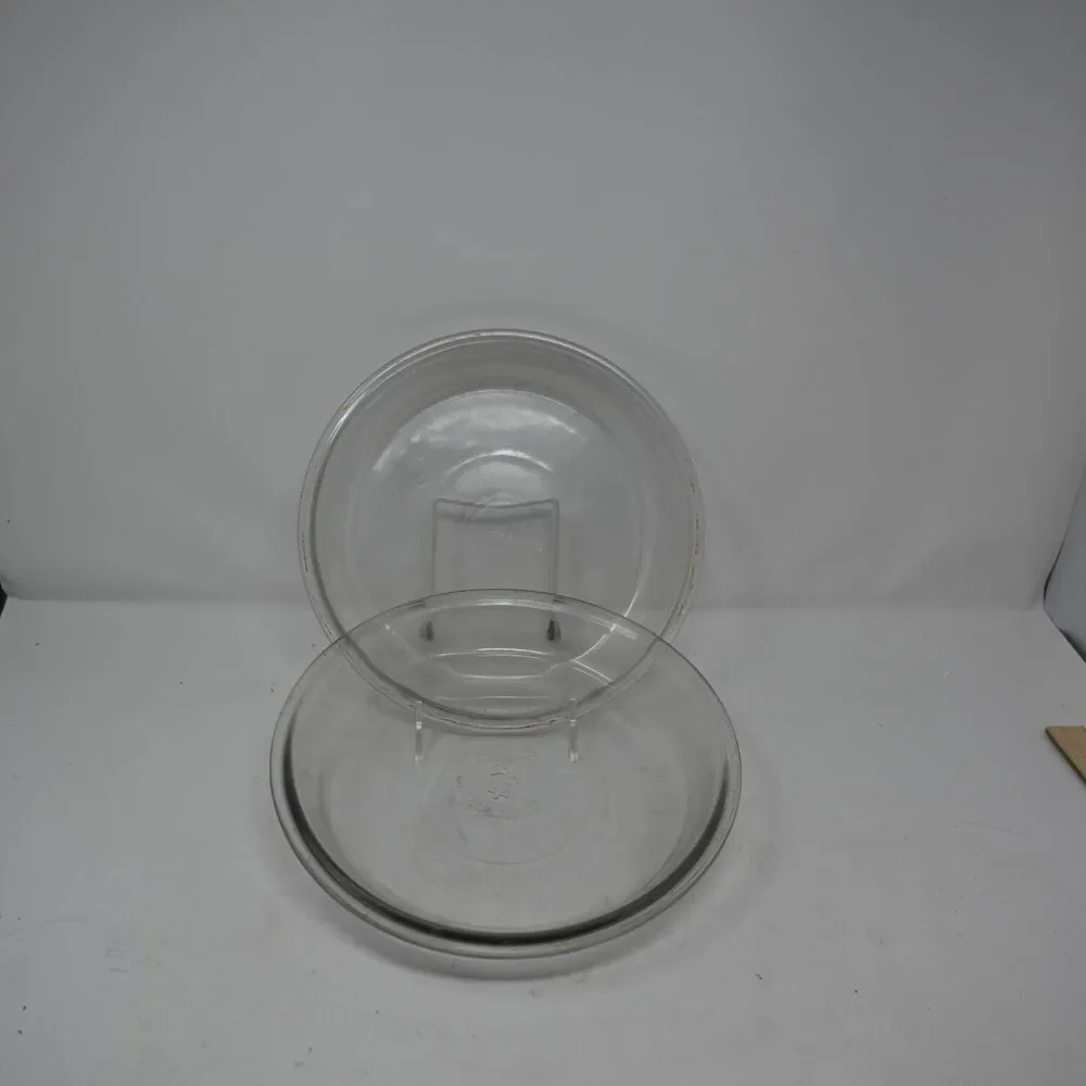Anchor Hocking Glass Pie Plate 9 Inch Deep Dish Ovenware USA Set 2